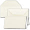 50x creme-farbenes DIN Lang Falt-Karten-Set mit Leinen-Prägung - 10 x 21 cm - mit Brief-Umschlägen & Einlege-Blätter - Komplettpaket inklusive hochwertiger Box - von GUSTAV NEUSER
