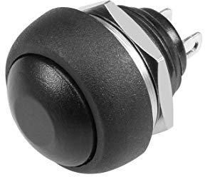 sourcing map 5 Stücke 12mm Schwarz Momentan Druckschalter Runde Flache Taste SPST 1 NO 1 NC