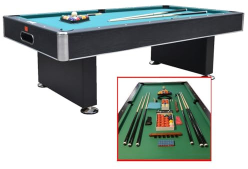 Tavolo da Biliardo Zeus De Luxe 254 cm - Carambola Regolamentare per Casa, Tavolo Biliardo Completo di Tutti gli Accessori, Snooker, Full Optional, Pronto all'Uso - NG Biliardi