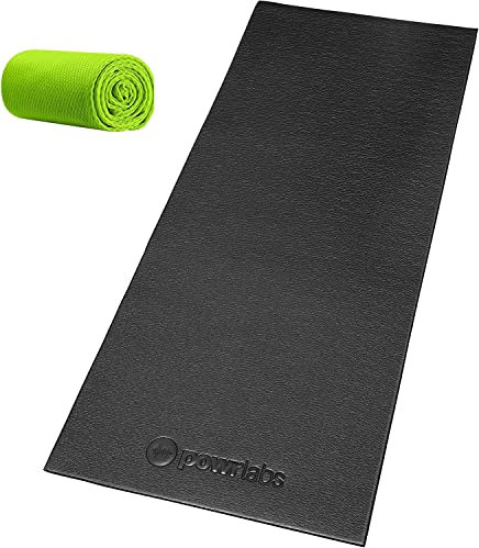 POWR LABS Heimtrainer Matte (XL) Spin Bike Matte für Boden, stationäre Fahrradmatte, Indoor Fahrradmatte | Fahrrad-Trainer-Matte Indoor-Radsport-Matte für Wahoo Kickr Cycleops Rower Peloton