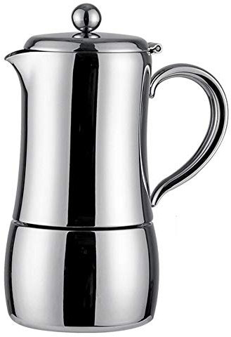 Operazione semplice Caffettiera Espresso, Moka Pot Acciaio Inossidabile con Valvola di Sicurezza, Fa 4 Tazze di Caffè Espresso, Classic Cafe Maker, Adatto per Piani Cottura a Induzione regalo