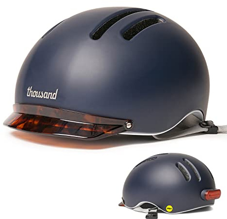 Thousand Chapter MIPS Fahrradhelm für Erwachsene, LED-Rücklicht, Radfahren & Fahrradsicherheitszertifiziert, leicht & flaches Profil, Herren & Damen, abschließbares PopLock