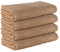 StickandShine 4er SET Premium Frottee Saunatuch 80x200 cm in hellbraun in 500g/m² aus 100% Baumwolle