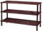 HOMION Shoe Rack Slatted Wooden Footwear Storage Stand Organiser Pine Shelf Unit DVD Books Shoes (Dark Oak, 3 Tier)
