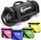 EYEPOWER 15kg Power Bag + 4 Kettlebell Gewichte - Befüllt mit Eisensand - Besser als Geräte: 6 Griffe Fitness Sandbag für Zuhause - 18x50cm Gewichtssack für Home Training - Bauch- und Rückentrainer