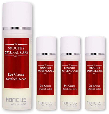 ABACUS® 4x 50 ml Smoothy Natural Care - Die Creme Handcreme Körpercreme mit Shea-Butter, Avocadoöl, Jojobaöl, Orangenöl, Arganöl (7650.4)