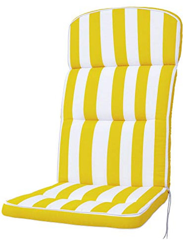 Kettler Polen KETTtex 2153 Auflage Hochlehner Alicante Blockstreifen gelb-weiß Sitzpolster 120x50x7 cm