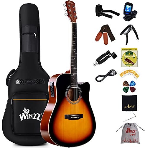 Winzz Guitare Acoustique Sunburst……