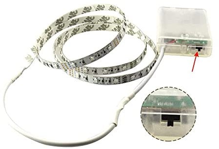 JJA LED Strip Lights- 150cm Warm White, Self-Adhesive with Double Tape, Battery Operated (3AA), Ideal for Bedroom Mirrors, Kitchen Cabinets, and Patio, Perfect for Home Decorations, (Pack of 1)