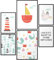 Papierschmiede® Bilder Kinderzimmer Kids Mood Poster Set Ahoi Strand, Kinderzimmer Bilder Babyzimmer Deko, 2x DIN A2 und 4x DIN A3, Schiff Anker Leuchtturm - Kinderposter ohne Rahmen