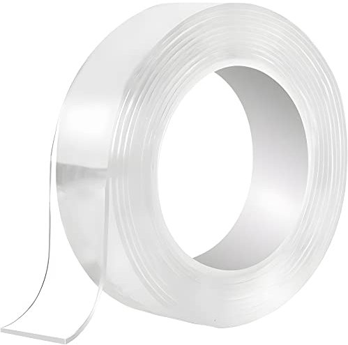 Retoo Doppelseitiges Klebeband, Transparent Nano Tape Extra Stark 5M, Ablösbar Klebestreifen Doppelseitig für Teppich, Zuhause, Büro, Foto, Wand, Waschbares Entfernbares Spurlos Nano-Klebeband
