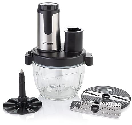 Vitinni Food Processor, 2L Capacity, Glass Bowl, Food Chopper, Mini Chopper, Processor, Salad and Veg Cutter and Dicer