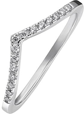 Heideman Ring Nele Damen aus Edelstahl silber gold farbend Damenring für Frauen mit Stein weiss poliert