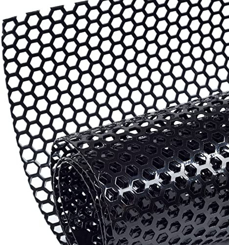 AggAuto Universal 40x13 Car Grill Mesh - Aluminum Alloy Automotive Grille Insert Bumper Honeycomb Hole 8mm Spacing 3mm, One of the Most Multifunctional Shape Grids 100x33cm Black