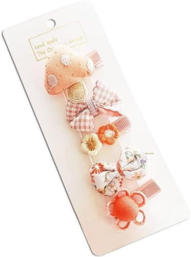 Generic Haarklammern 5er Set für Mädchen, Baby Haarschmuck Accessoire bunt, süße Spangen, Haarclips, Kopfschmuck Orange