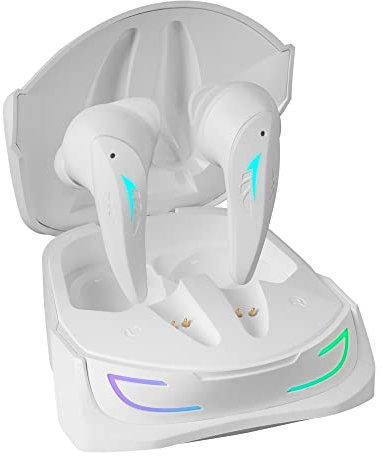 Mars Gaming MHI-ULTRA Blanco, Auriculares Inalámbricos TWS, RGB Flow, Bluetooth 5.3, Triple Cancelación Ruido, 24H Batería
