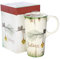 Topadorn Christmas Ceramic Mug Coffee Cup with Sealed Lid Tall Mugs Gift Box for Holiday,17oz. Pine Branch, Believe