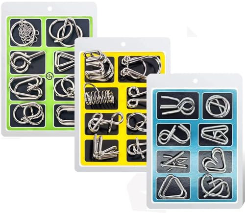 AiYoYo 24 STK Knobelspiele Geduldspiele für Erwachsene mitgebsel Kindergeburtstag Brainteaser Spielzeug Geschenk für Weihnachten Ostern Geburtstag