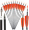 SHARROW 33 Zoll Carbon Pfeile für Bogenschießen Carbonpfeil Spine 400 Jagd Pfeile Carbon Jagdpfeile mit 4 Zoll Natürliche Federn Pfeile für Pfeil Bogen Recurvebogen Compoundbogen (orange, 12p)