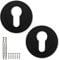 Bwintech 1 Pair 52MM Matt Black Lock Cylinder Hole Escutcheon Lock Cylinder Hole Cover