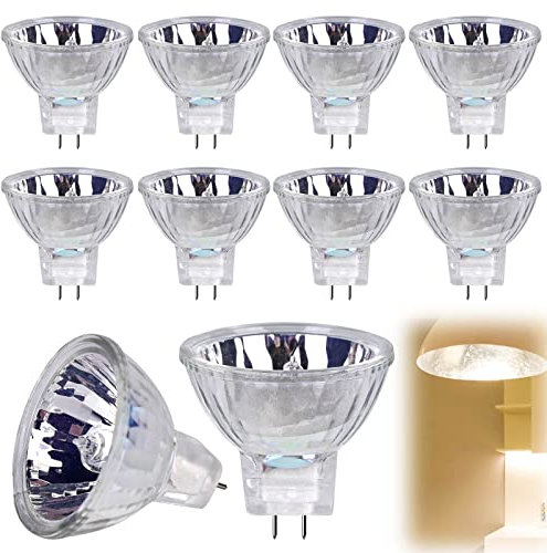 Molbory 10 Stück MR11 GU4 12V 35W Halogenstrahler, Halogen Reflektor Glühbirne, Halogenlampen Reflektor Leuchtmittel, Dimmbar Halogen Spot Strahler, 250LM, 30°Abstrahlwinkel, Warmweiß 2700K