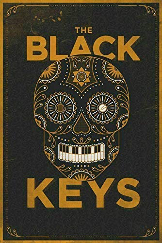 Vintage Metal Tin Sign The Black Keys Music Band Poster Vintage Painting Tin Sign for Street Garage Home Cafe Bar Man Cave Farm Wall Decoration Crafts Metal Tin Sign 8x12 Inches