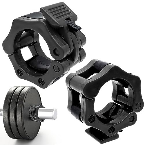 Bakiauli 2 Stück Hantel Verschlüsse, 50mm Schwarz Hantel Verschluss Schnellverschluss Fitness-Zubehör für Hanteln Bars Fitnessgeräte Gewichtheben