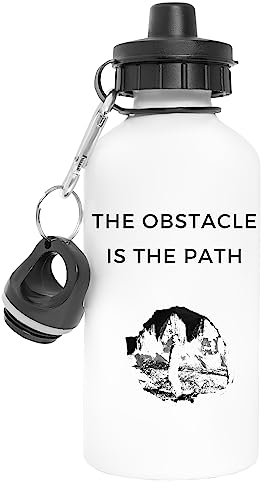 Hopestly The Obstacle Is The Path Aluminium Wiederverwendbar Sport Reise Wasserflasche Weiß Reusable Travel Water Bottle White