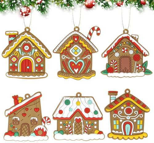 CHEERYMAGIC Christmas Tree Decorations, Gingerbread House Ornaments, Ginger Man Clay Figurine with Strings Hanging Ornaments for Xmas Tree Decoration Christmas Party Xmas Gift A9SDWZGJ