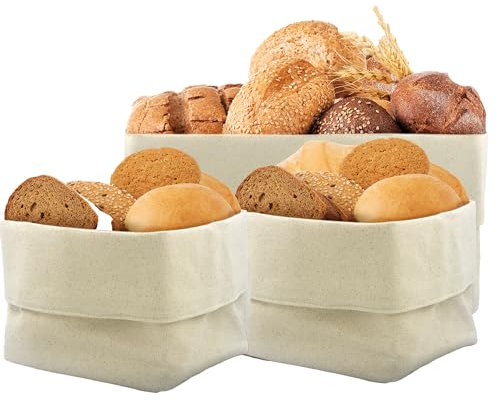 Sweetyou Cesta Panera de algodón 100% Conjunto de tres cestas. Almacenamiento y estilo para tu hogar