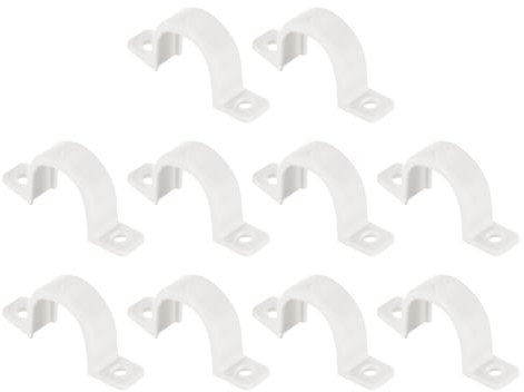 QUARKZMAN Abrazaderas de Tubería de PVC, 100 Piezas de 20 mm (3/4) Abrazadera de Conducto de Dos Orificios de Plástico para Tuberías Y Cables