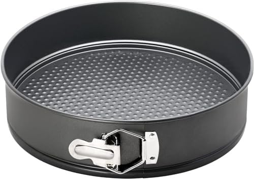 webake Springform 30 cm Rund Kuchenform Tortenform Antihaftbeschichtet Kuchen Backform mit Flachboden Karbonstahl Runde Backform, 1 Stück