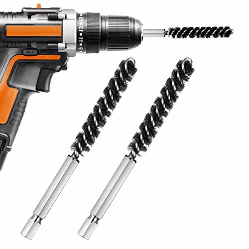 DHYLRICHER 2pcs Golf Clubs Head Hosel Brush Stainless Steel Golf Shaft Ferrules Brush Bore Brush Wire Brush Cleaning Tool Electric Drill Wire Brush for Wood and Iron