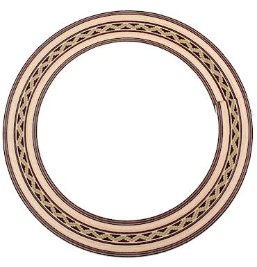 Holz Schalllochrosette Gxb05 für Akustikgitarre, Braun | Wellenmuster, Dekoratives Gitarrenteil, 1 Stück, Zubehör für Klassische Instrumente