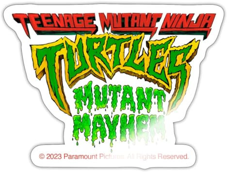 Spreadshirt TMNT Mutant Mayhem Logo Sticker Aufkleber, 10 x 10 cm, Weiß glänzend