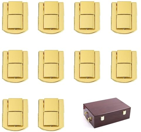 10 Pièces Fermeture à Levier, Loquets de Boîte à Bijoux Fermoir avec 40 Vis Loquet Boîtes Petite Boîtes à Bijoux Loquets à Fermoir à Bascule pour Valise, Tiroir, Boîte de Montre, Boîte à Cigares