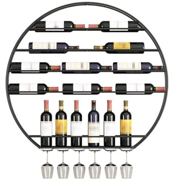 Porte-Bouteilles pour Placard, Porte-Bouteilles Mural, Support De Présentation De Vin Mural en Métal Moderne, Porte-Verres À Vin Multifonctionnel en Fer pour La Maison, Le Restaurant, Le Bar (Color :