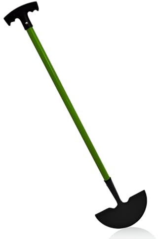 KHAPALWAK Heavy Duty Carbon Steel Lawn Edging Blade, Lawn Edging Tool for Garden Borders, Half Moon Edging Knife for for Gardening & Landscaping, Gardening Edge Cutter & Design (22 X 93) cm (green)