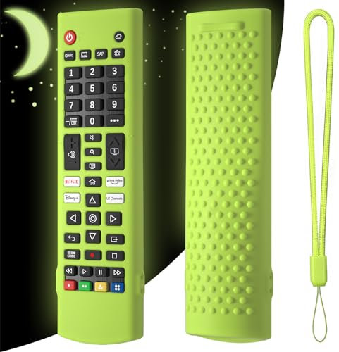 Custodia in silicone Custodia Per LG AKB75375604 AKB75095302 AKB73715601 per LG Serie AKB TV Intelligente Coprire la Pelle del Telecomando Manicotto con Cordino (Luminous Green)