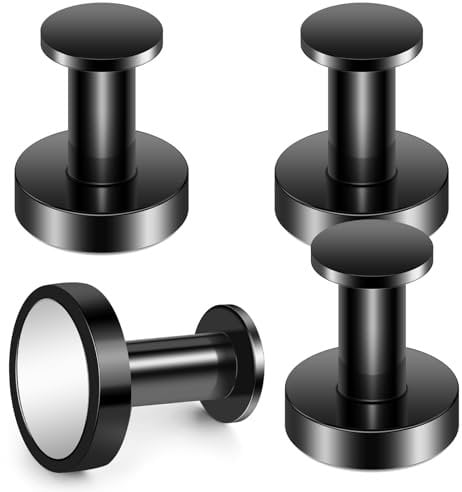 TOP MAGNETS 150Lb Magnetic Hooks, Cruise Ship Essentials, Camper Must Haves, Black 4Pcs