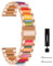MaEiol 20mm Cinturino Metallo Resina per Samsung Galaxy Watch FE/Galaxy Watch 7/6/5/4 40mm 44mm / 6 Classic 43mm 47mm, Cinturino Acciaio Inox Metallo Ricambio per Uomini Donne - Oro rosa + Arcobaleno