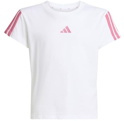 adidas Girl's Essentials T-Shirt, White/pink Fusion, 11-12 Years