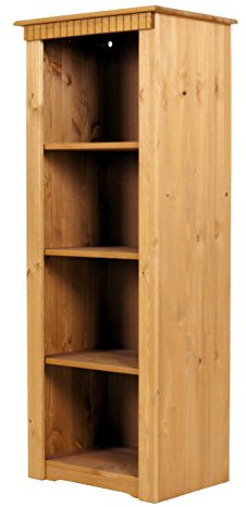 clever-moebel Regal mit Tür aus Kiefernholz im Landhausstil Vitrine, Schrank, Bücherregal (Natur gelaugt, ohne Tür)