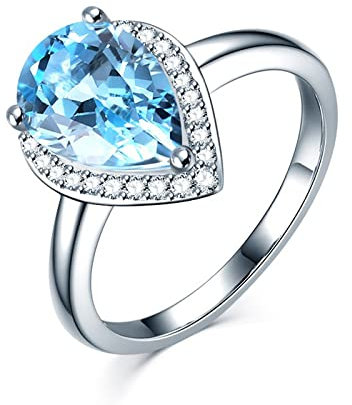 925 Schmuck Ring Aquamarin Wassertropfen Ring Schmuck Hochzeit