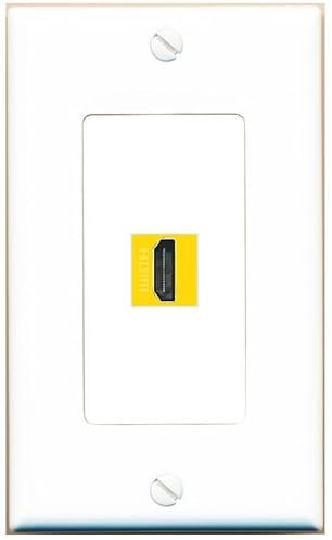Ultra Spec Cables 1 Port HDMI-YELLOW Wall Plate Decorative [White]