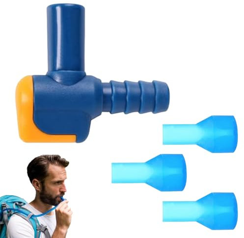Dyiouxin Bite Ventil,Bite Ventil Switch,Silikon-Mundstücken,Ersatzmundstück Für Beißventil,mit 1 Abgewinkeltem Schlauchanschluss,Wasserblase Zubehör,Silikon Beißventil Ersatz für Trinkblas