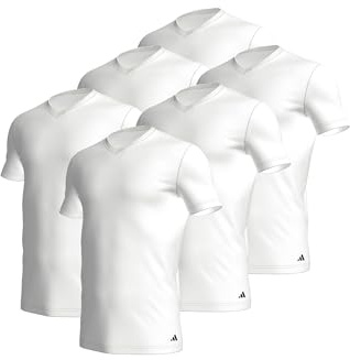 adidas 6 er Pack V-Neck T-Shirt Herren Unterhemd V-Ausschnitt Baumwolle langlebig
