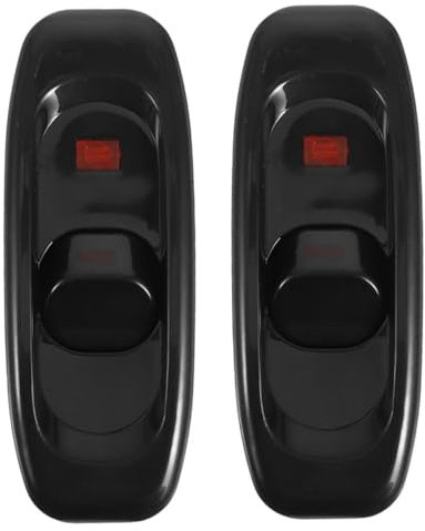 HOMOCONO 2 Stück Schalterteile Moderner Inline Kabelschalter Einfacher Lampenkabel mit Druckschalter Vielseitiger Geräteschalter für Nachttischlampen und Haushaltsgeräte