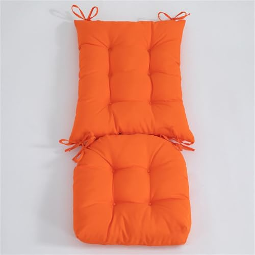 Lifup Gartenstuhl Sitzauflage 2er Set, Gartenstuhlauflagen Hochlehner, Wasserabweisend Stuhlkissen Outdoor für Klappstühle Orange 43 x 43 cm + 53 x 43 cm