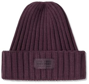 CECIL Damen 5706402 Strickmütze in Unifarbe, Dark Plum, Regular
